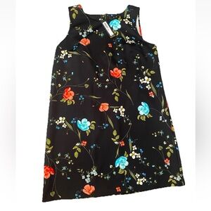 NWT Worthington Womens XL Black Dress with Blue/Red Floral Design